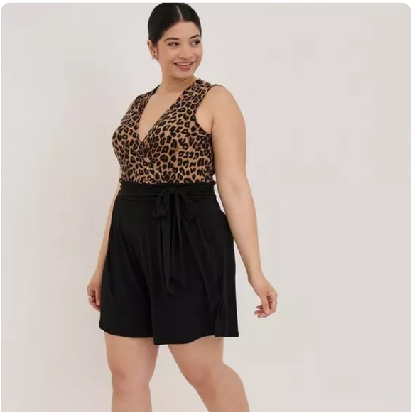 Torrid Studio Knit Surplice Animal Print Romper Size 18 Size 20 - Picture 5 of 7